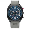 Montre-bracelet d'affaires en cuir, à quartz et étanche