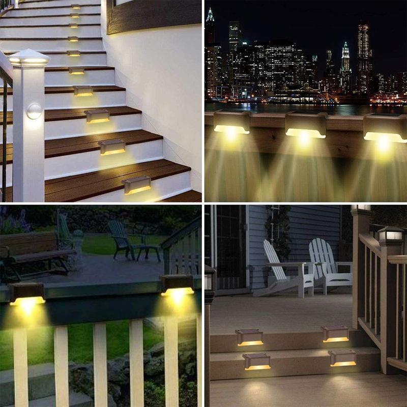 Lampe solaire LED pour escalier, lampe murale extérieure étanche (8pcs)