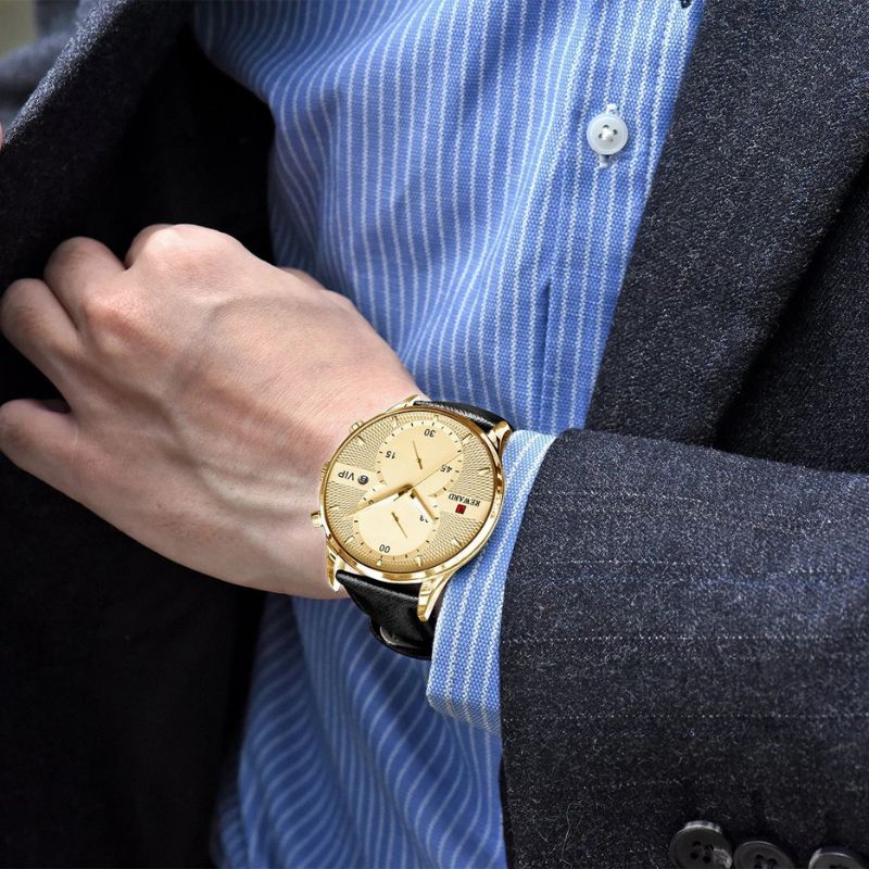Montre de luxe à quartz, chronographe et étanche
