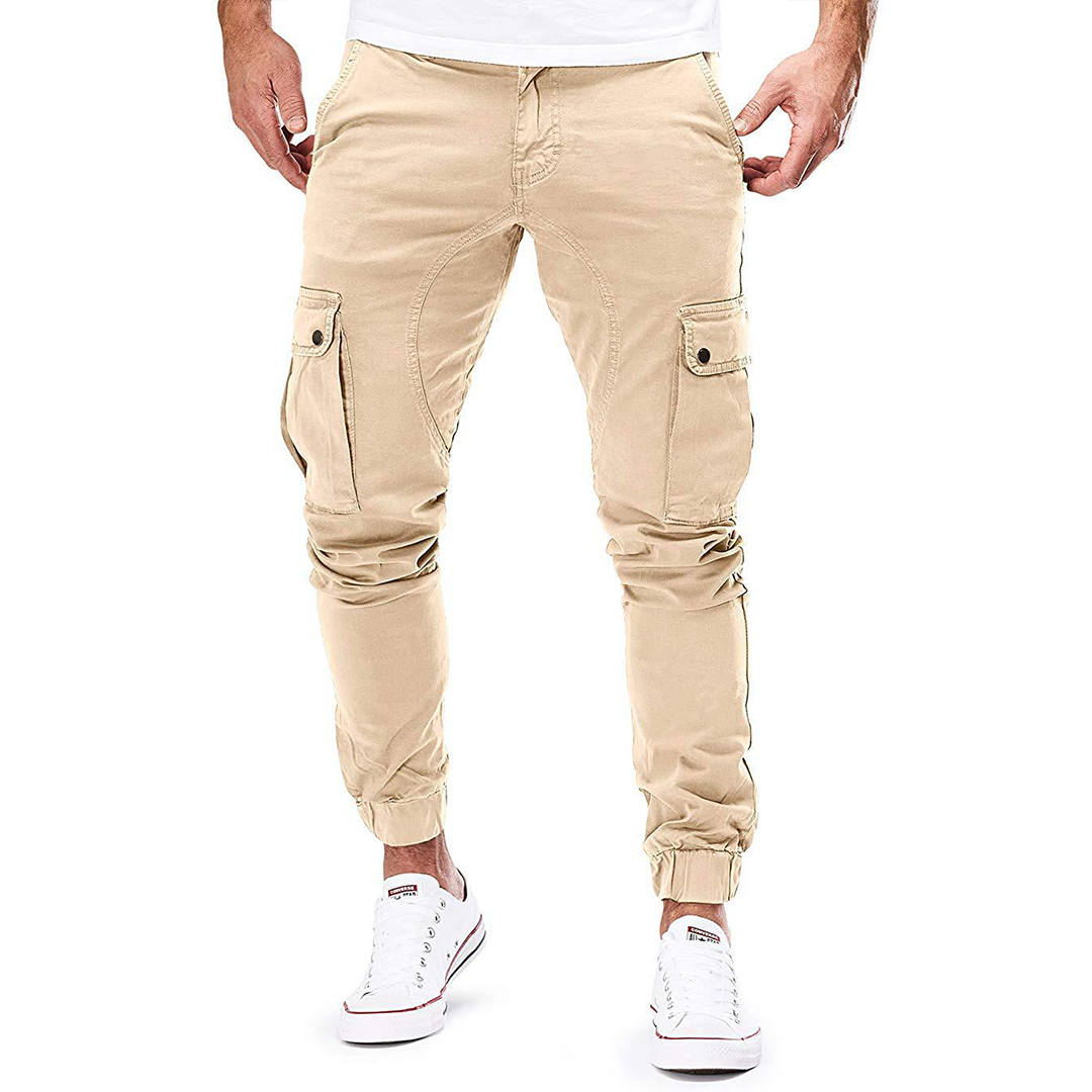 Pantalon de survêtement cargo avec cordon de serrage pour hommes