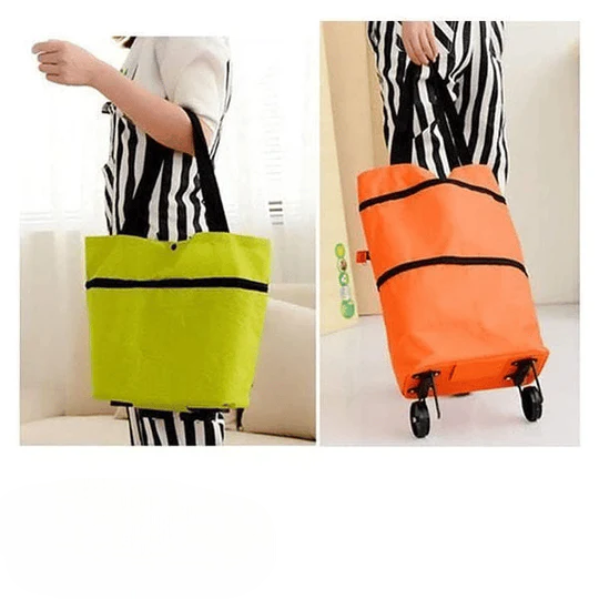 Sac trolley pliable 2 en 1 pour les courses