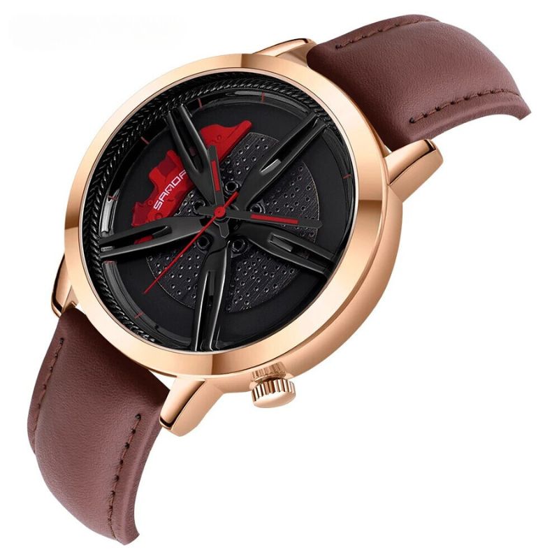 Montre à quartz avec cadran à moyeu rotatif