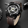 Montre de luxe à quartz, chronographe, militaire et sportive en cuir