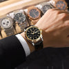 Montre à quartz avec bracelet en cuir