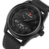 Montre à quartz avec bracelet en cuir
