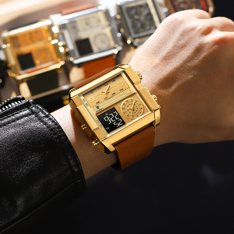 Montre-bracelet numérique de luxe étanche