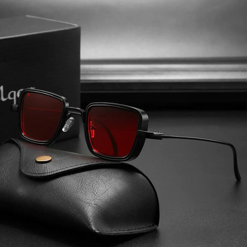 Lunettes de soleil carrées métallisées