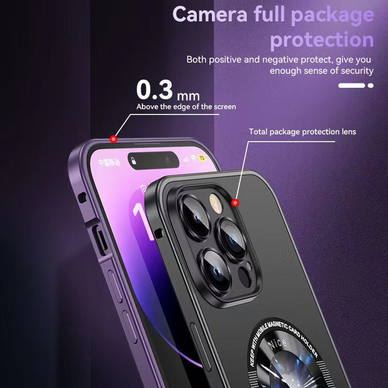Étui pour iPhone avec cadre en métal magnétique