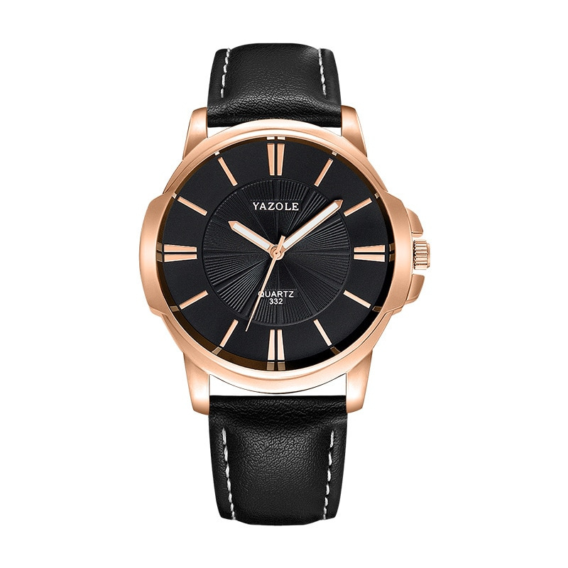 Montre de luxe en cuir et verre bleu