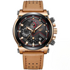 Montre de sport classique en cuir brun