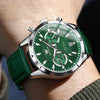Montre chronographe de luxe avec bracelet en cuir