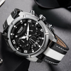 Montre chronographe militaire de luxe en cuir