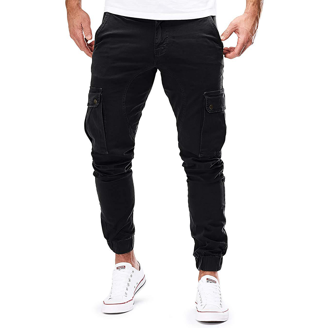 Pantalon de survêtement cargo avec cordon de serrage pour hommes
