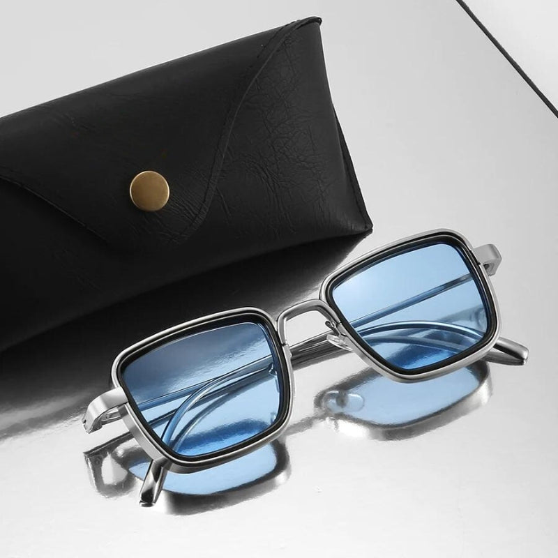 Lunettes de soleil carrées métallisées