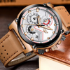 Montre de sport classique en cuir brun