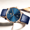 Montre de voiture avec date, étanche, à bracelet en cuir