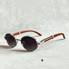 Lunettes de soleil classiques vintage à monture en bois pour femmes