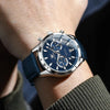 Montre chronographe de luxe avec bracelet en cuir