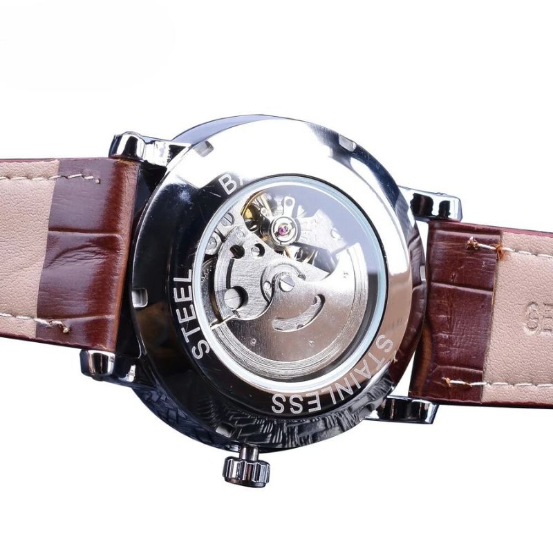 Montre mécanique entièrement automatique en cuir de luxe