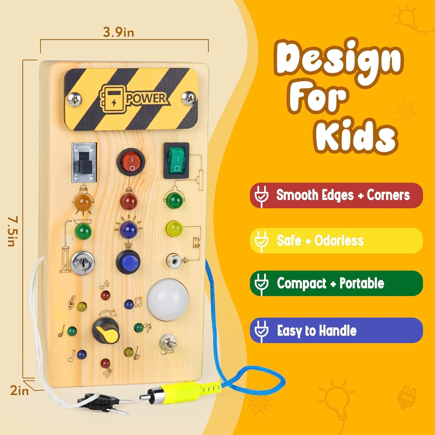 Tableau électrique en bois pour enfants