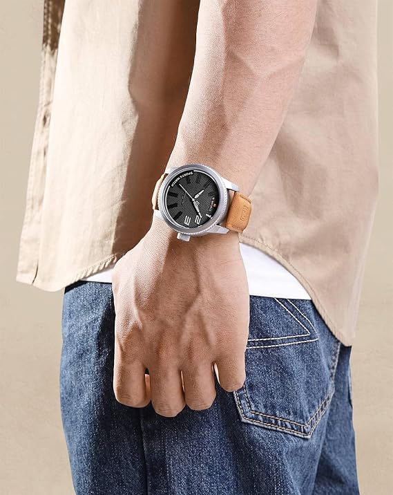 Montre militaire sportive en cuir résistant aux chocs