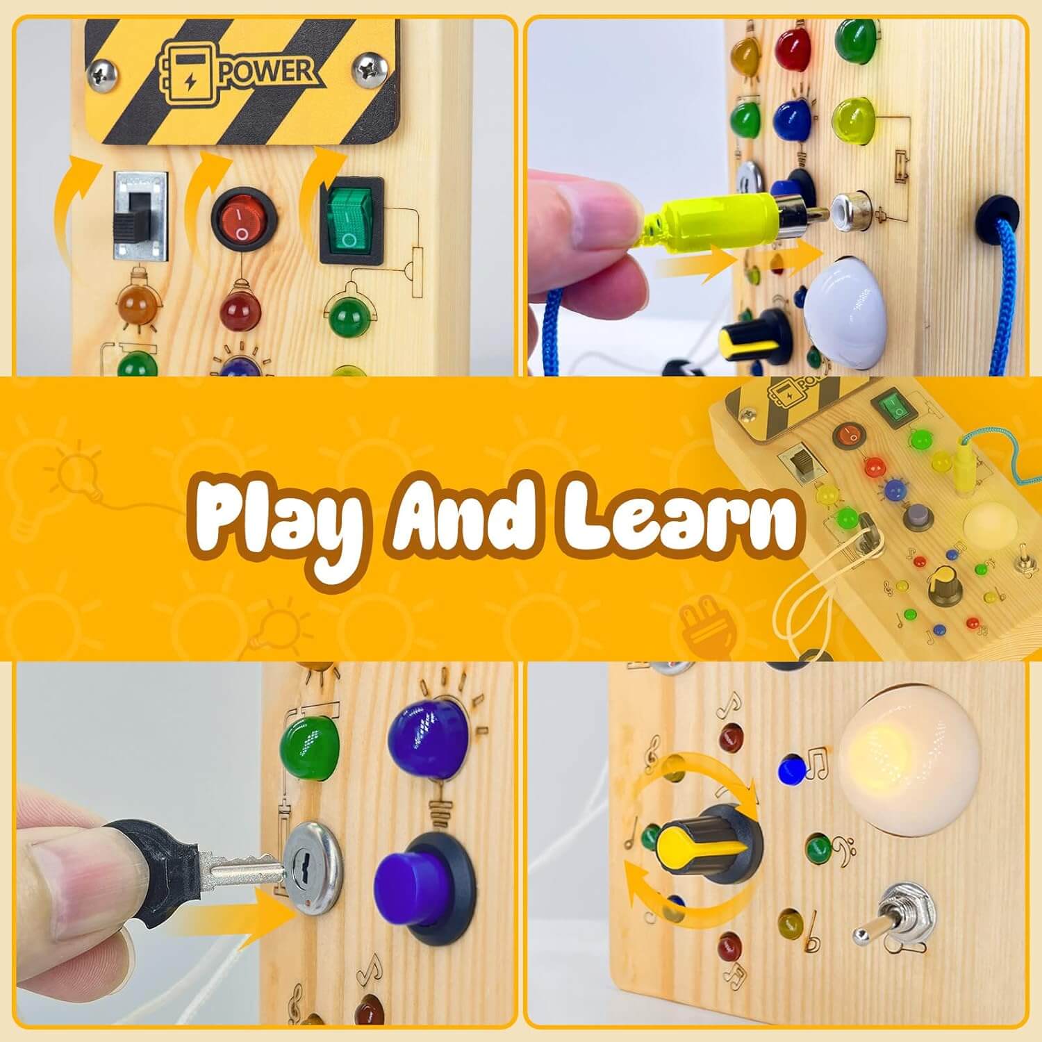 Tableau électrique en bois pour enfants