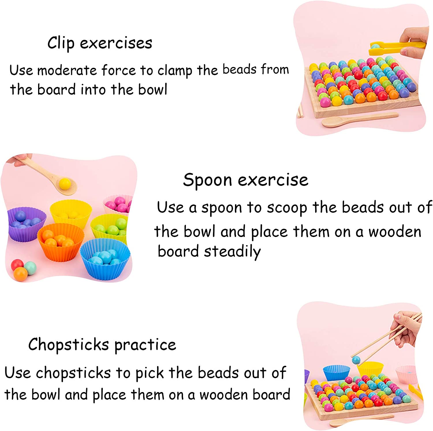Jeu de Perles en Bois Montessori