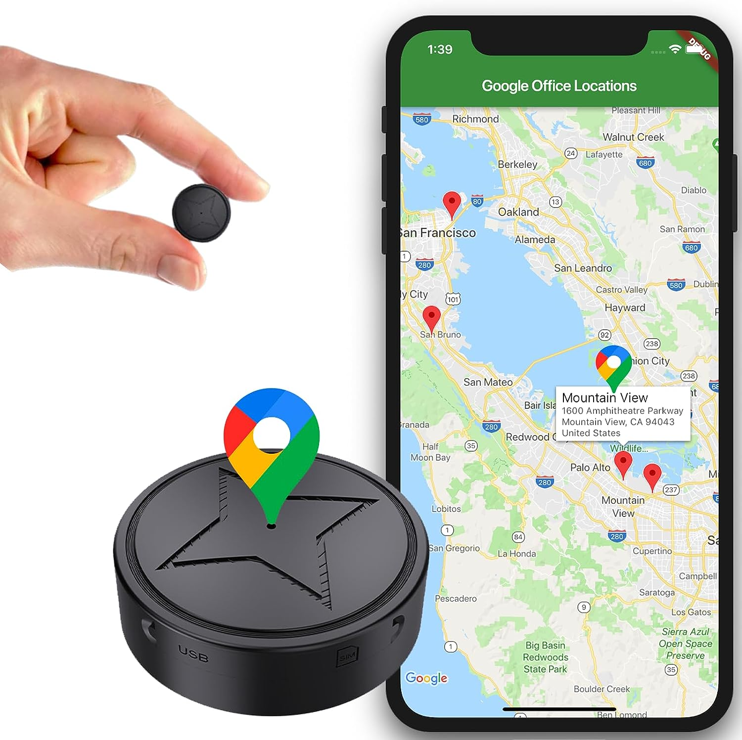 Mini traceur GPS magnétique