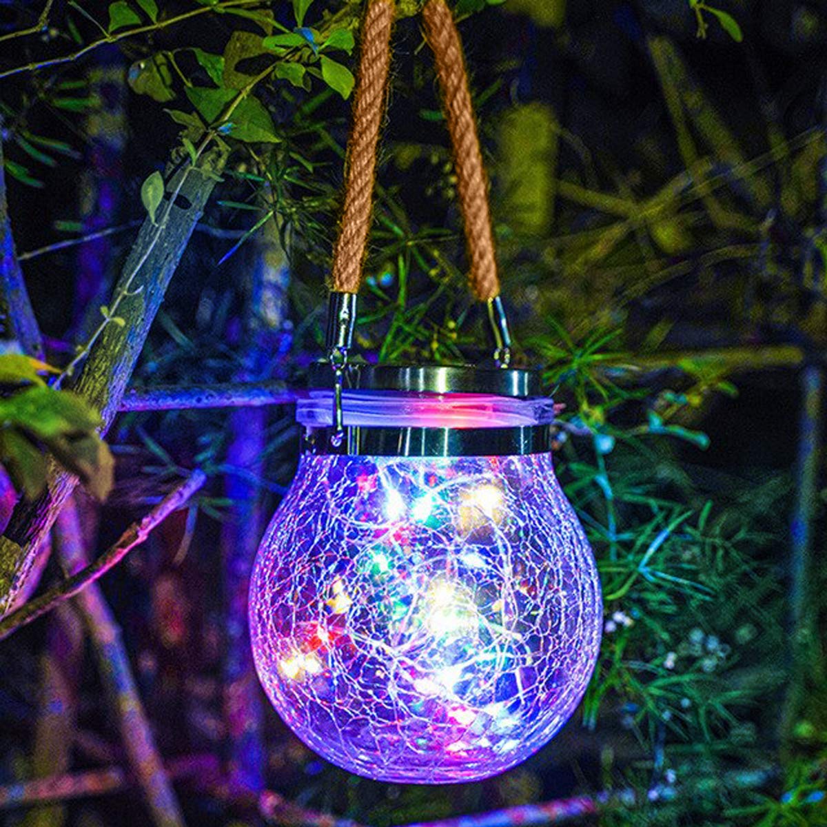 Lampe à pot suspendue Jarry (avec panneau solaire)