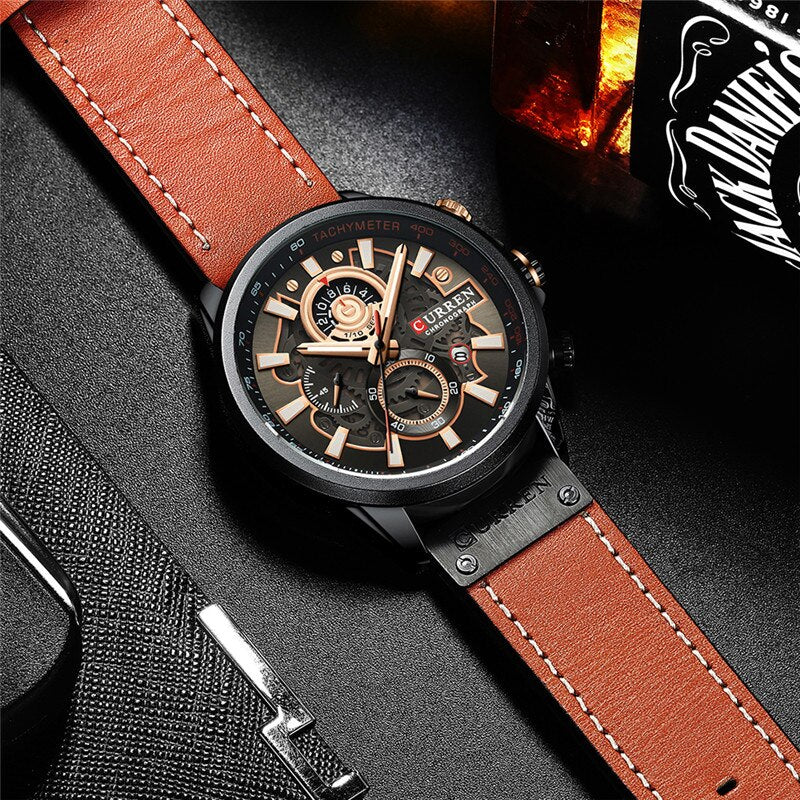 Montre calendrier multifonctionnelle à quartz