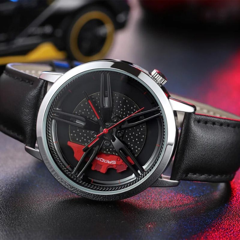 Montre à quartz avec cadran à moyeu rotatif