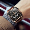 Montre chronographe à cadran carré Fashion