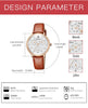 Montre chronographe de luxe pour dames avec bracelet en cuir
