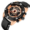Montre de luxe à quartz, chronographe, militaire et sportive en cuir