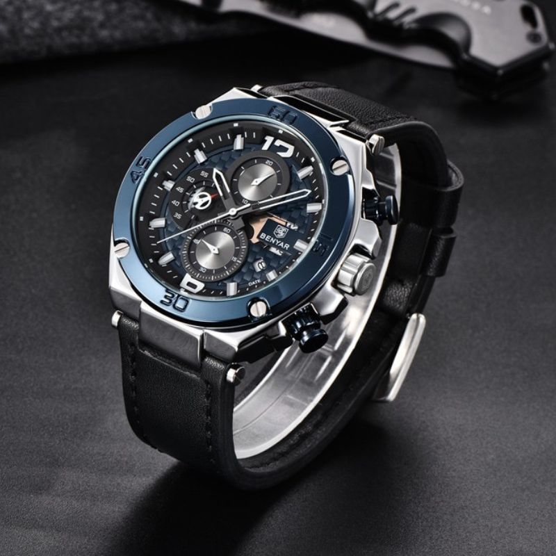 Montre chronographe sport multifonction à quartz