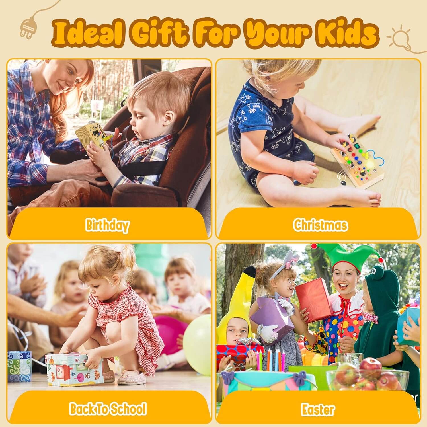 Tableau électrique en bois pour enfants