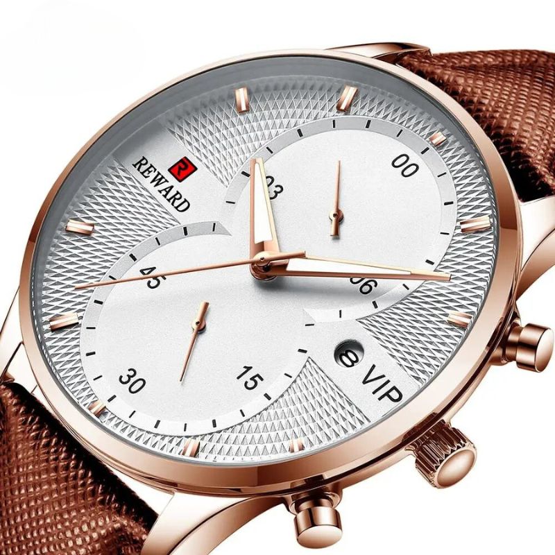 Montre de luxe à quartz, chronographe et étanche