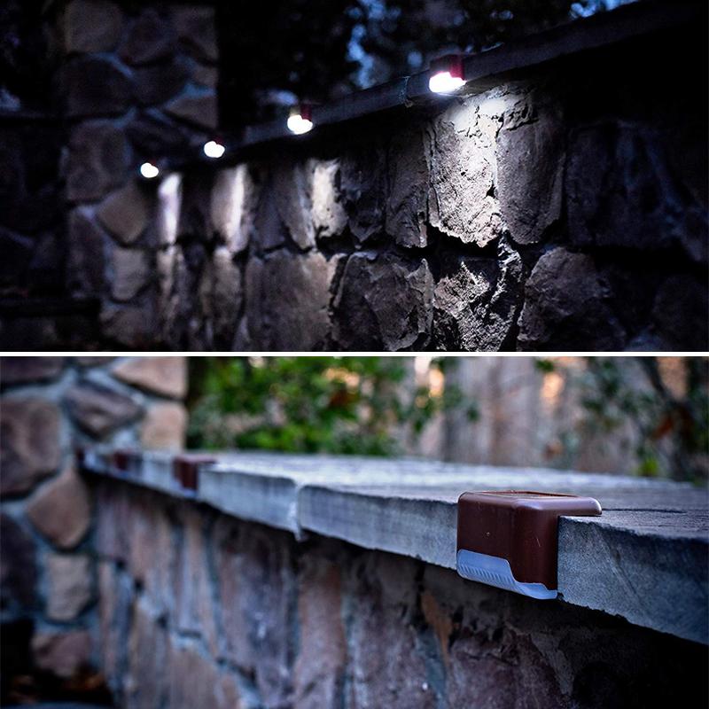Lampe solaire LED pour escalier, lampe murale extérieure étanche (8pcs)