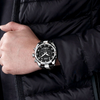 Montre chronographe militaire de luxe en cuir