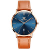 Montre de voiture avec date, étanche, à bracelet en cuir