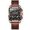 Montre chronographe à cadran carré Fashion