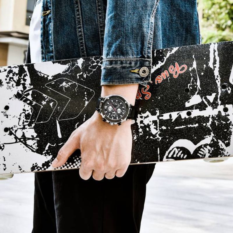Montre chronographe sport multifonction à quartz