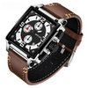 Montre tactique à quartz en cuir pour hommes