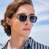 Lunettes de soleil carrées métallisées