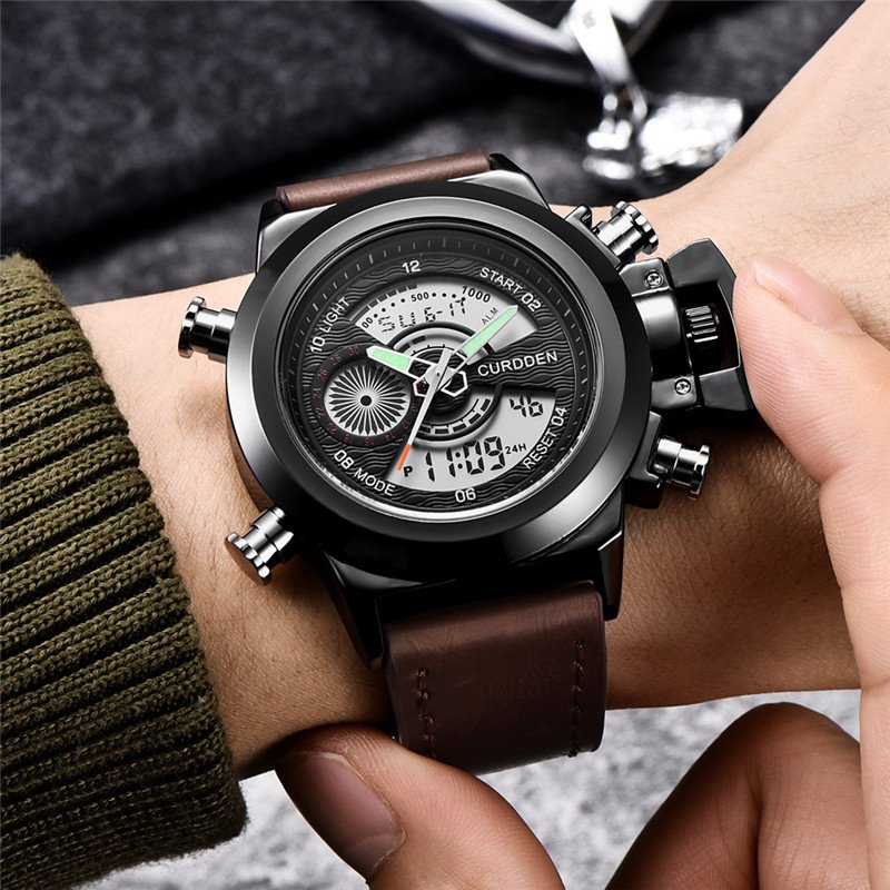 Montre chronographe de mode à double heure