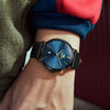 Montre de voiture avec date, étanche, à bracelet en cuir