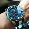 Montre chronographe militaire de luxe en cuir