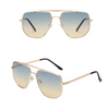 Lunettes de soleil vintage avec monture en métal pour femmes