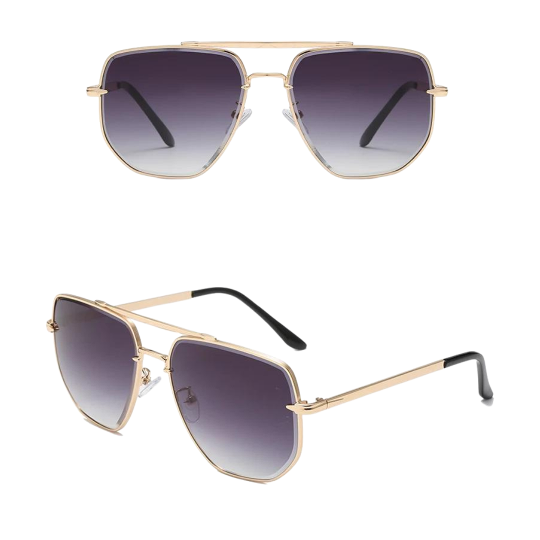 Lunettes de soleil vintage avec monture en métal pour femmes