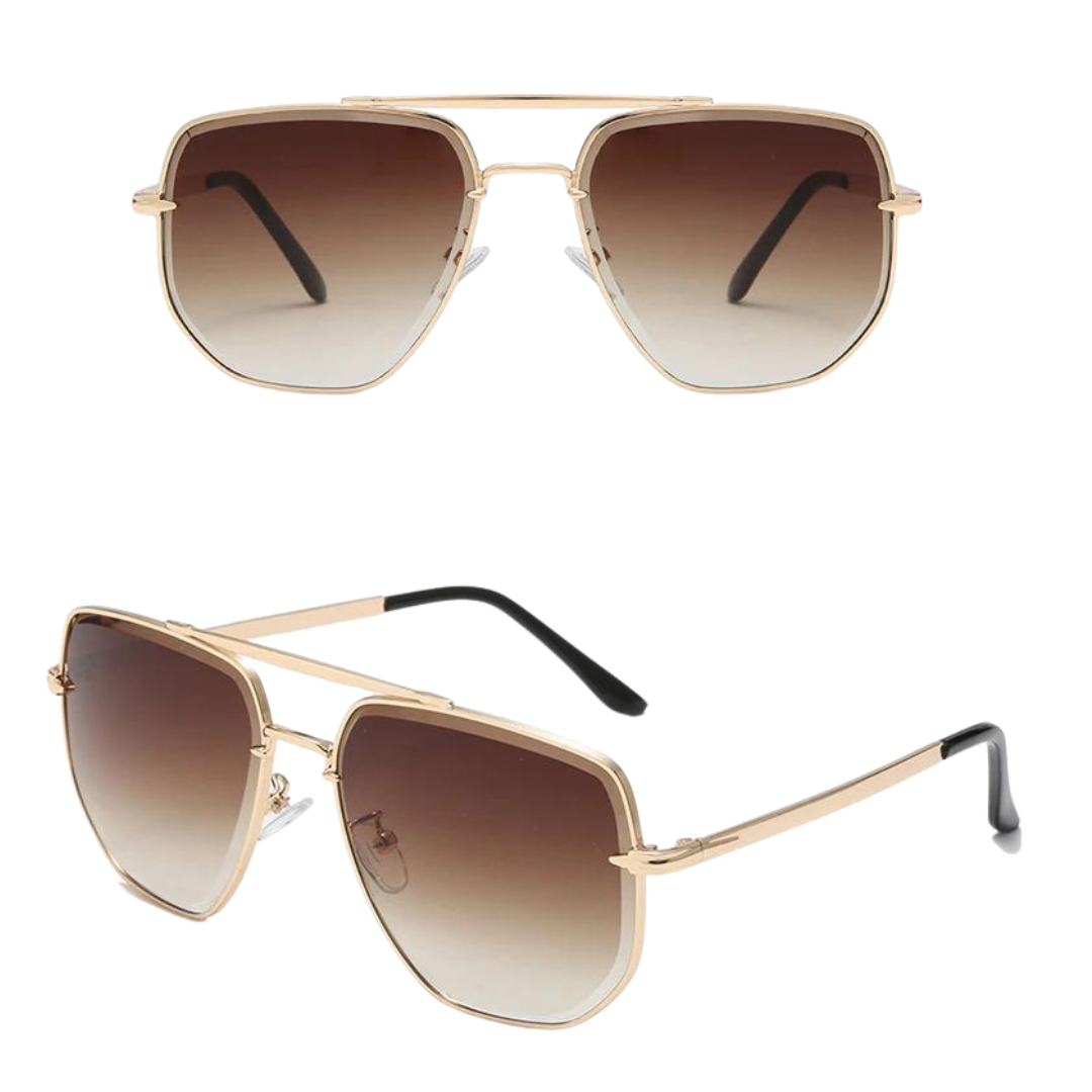 Lunettes de soleil vintage avec monture en métal pour femmes